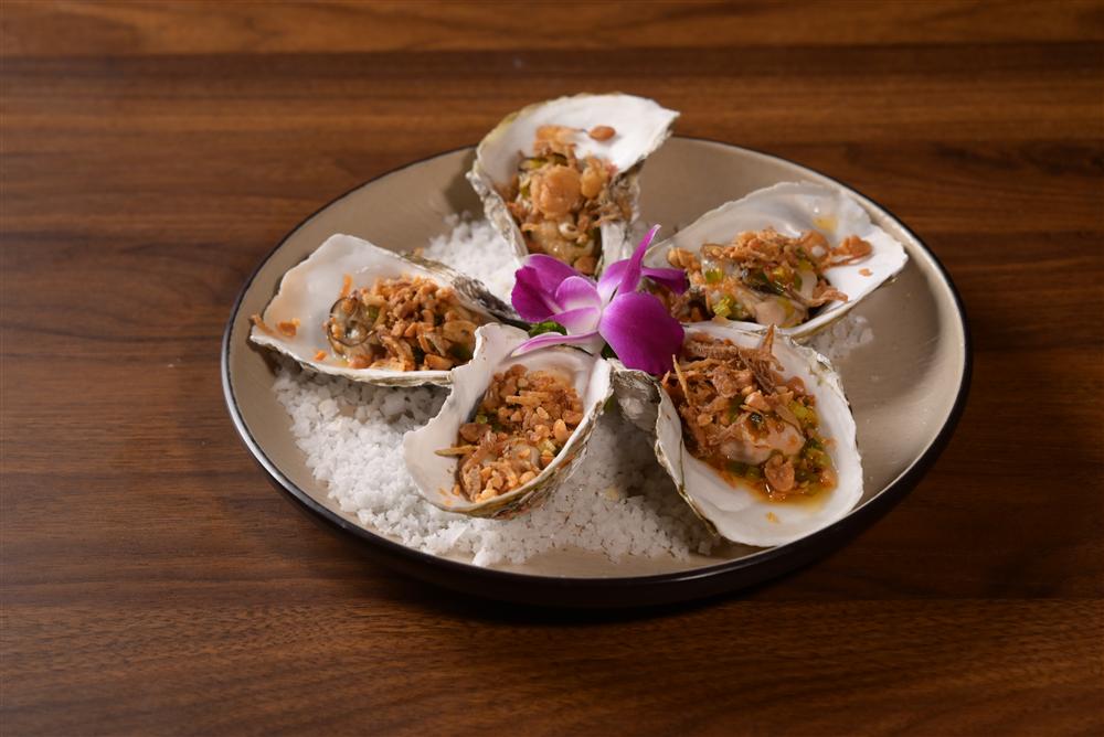 Grilled Oysters with Scallion Oil